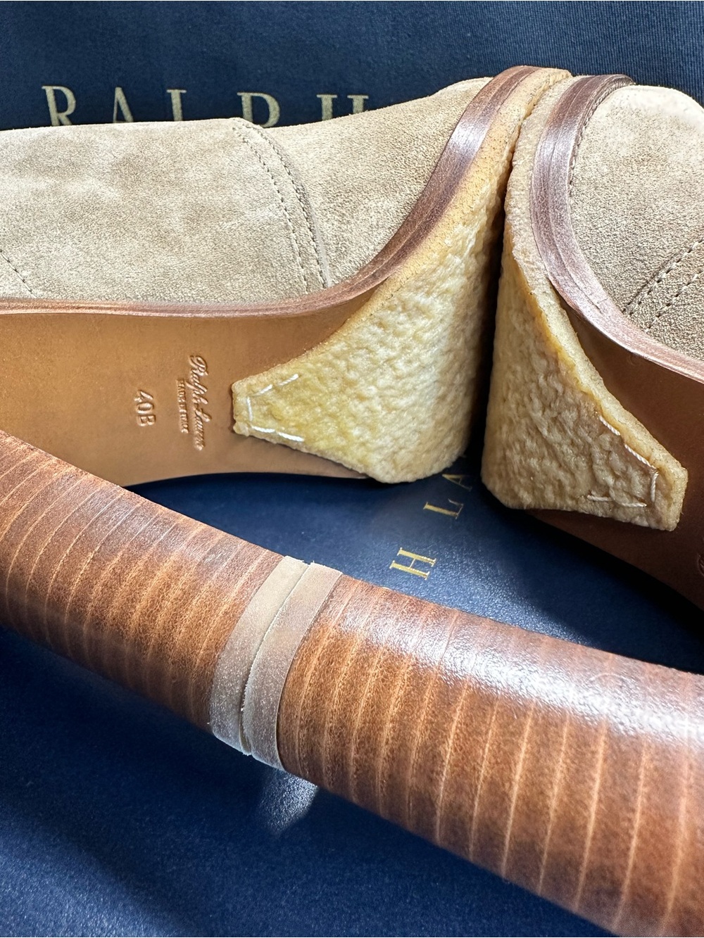 Ralph Lauren Collection Jaylen Greige Calf-Suede Bootie 40B EU/10B US NIB - Picture 5 of 16